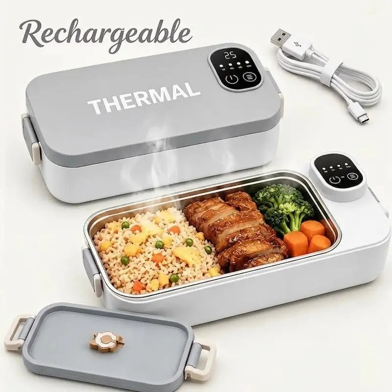 Lonchera eléctrica recargable con temporizador y bolsa térmica