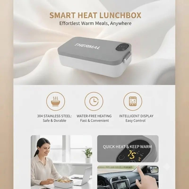 Lonchera eléctrica recargable con temporizador y bolsa térmica