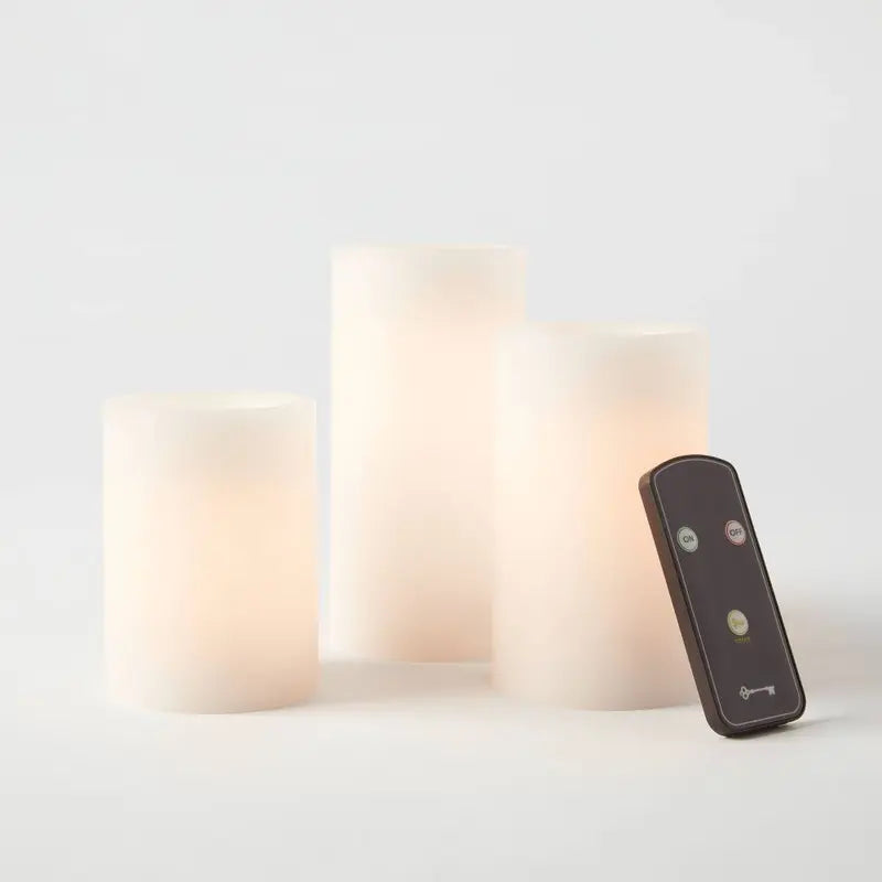 Velas Aura · Luz cálida sin llama, set de 3