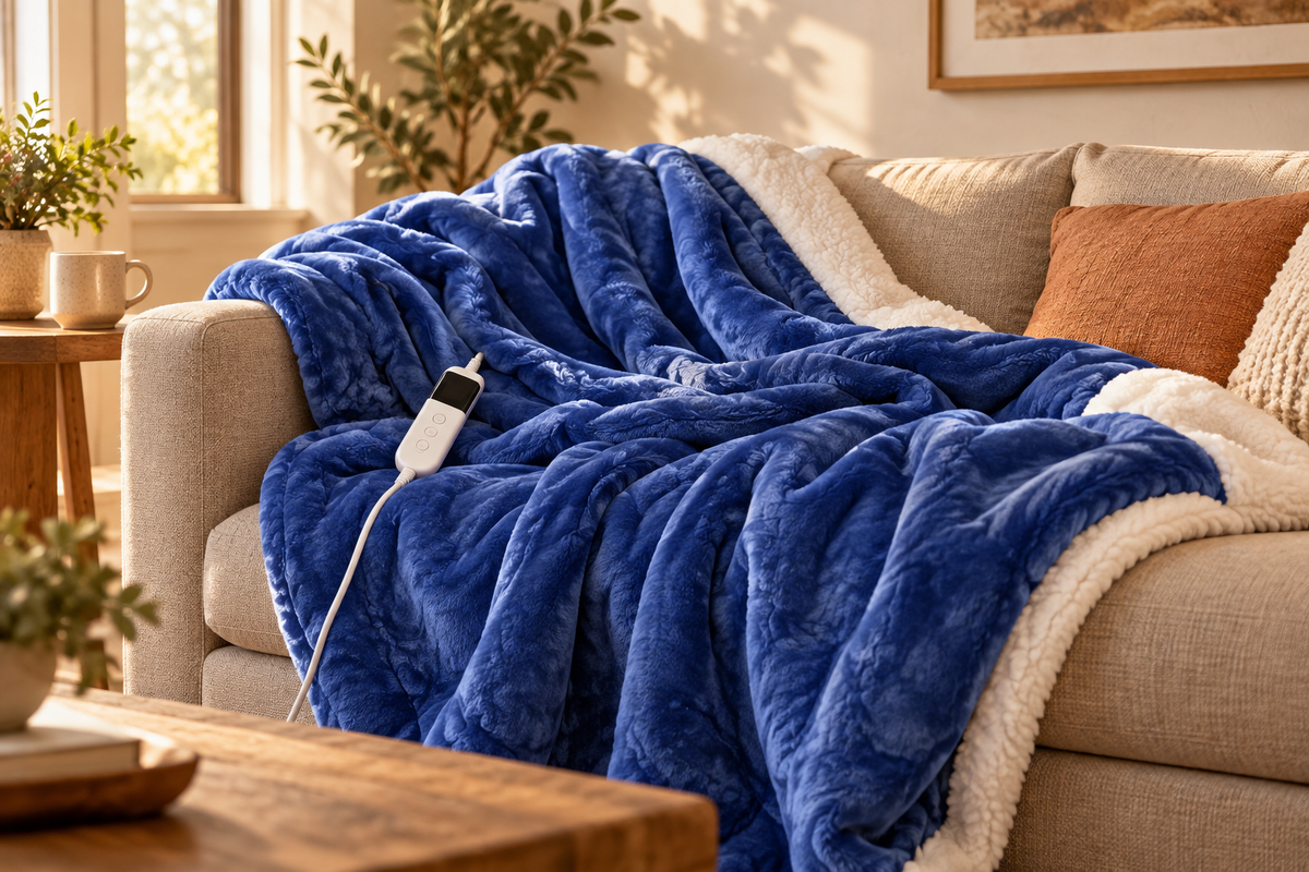 Manta térmica eléctrica ultrasuave con 10 niveles de calor