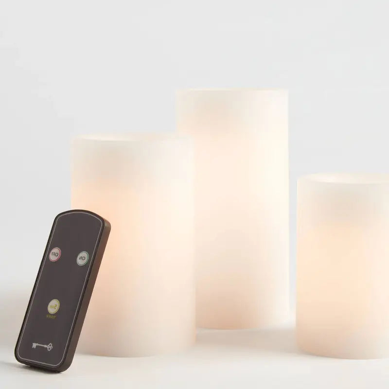 Velas Aura · Luz cálida sin llama, set de 3