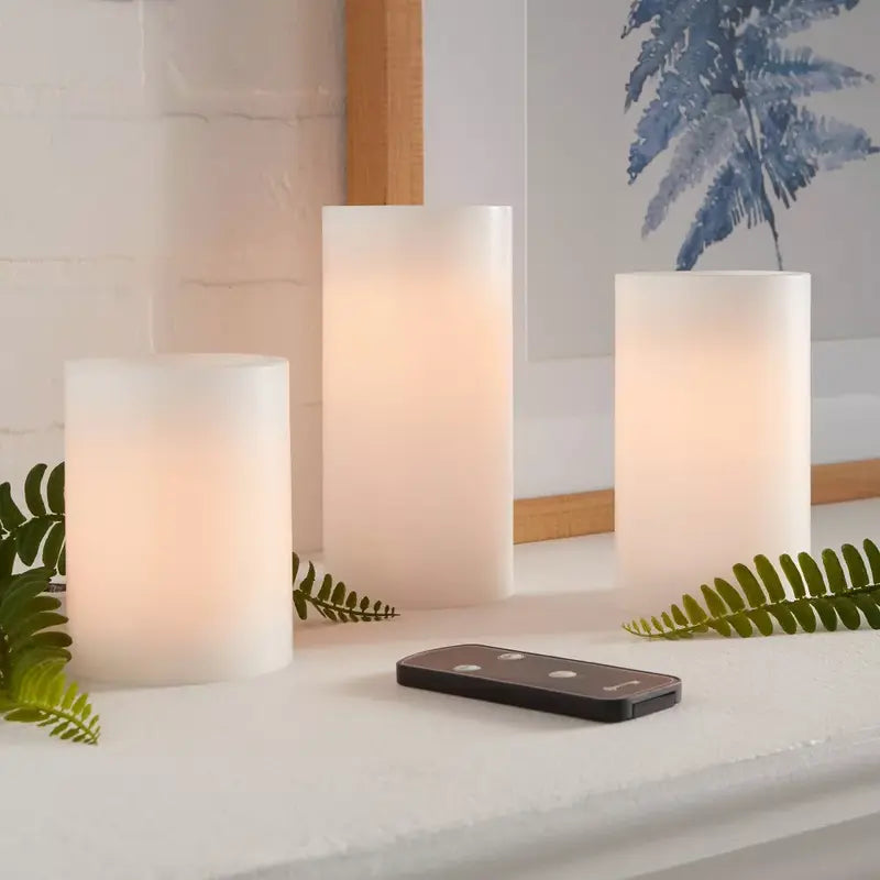 Velas Aura · Luz cálida sin llama, set de 3