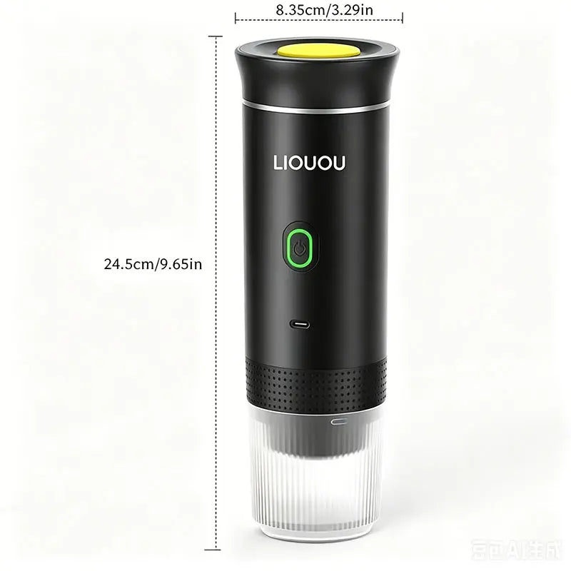 Cafetera espresso portátil LIOUOU con calentamiento para cápsulas o café molido