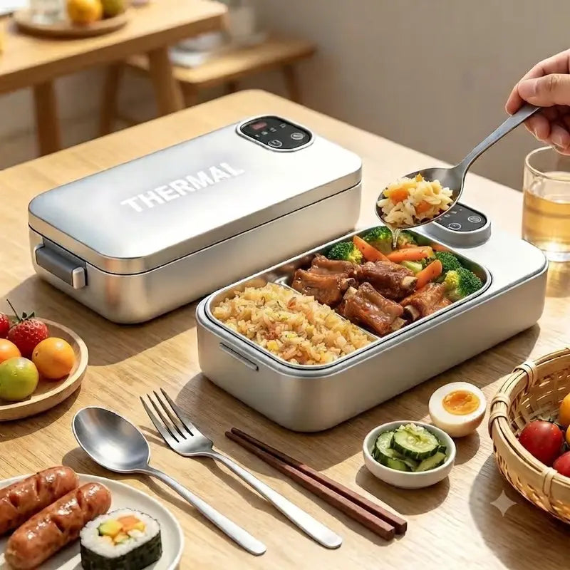 Lonchera eléctrica recargable con temporizador y bolsa térmica